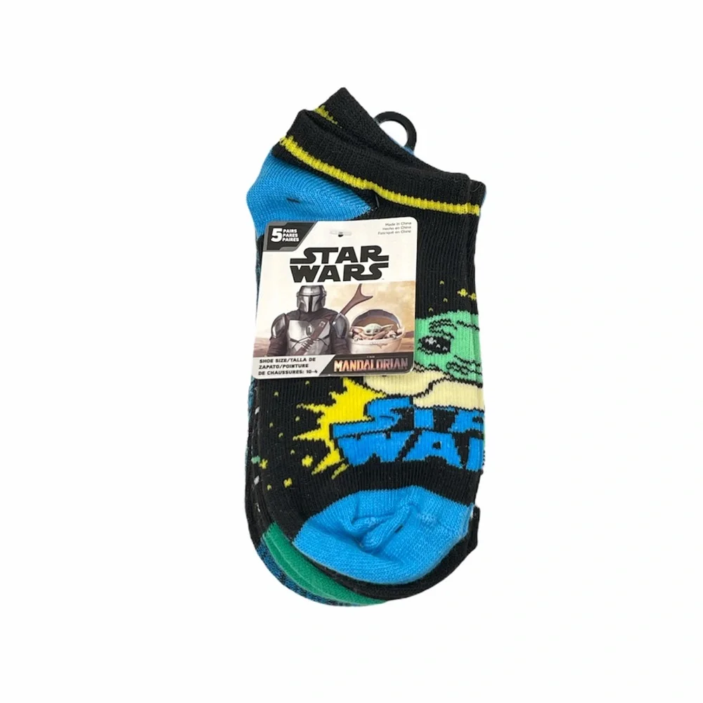 Star Wars Mandalorian Ankle Socks, 5 Pairs, Blue